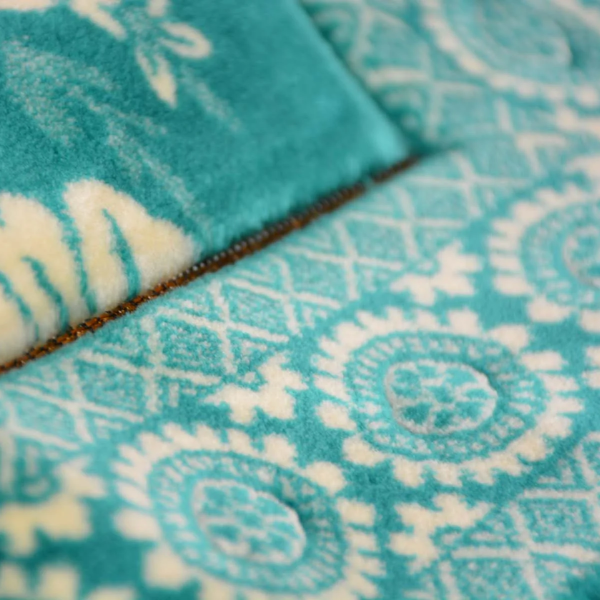 Lux Plush Velvet Prayer Rug Luxury Islamic Muslim Sajadah- Turquoise